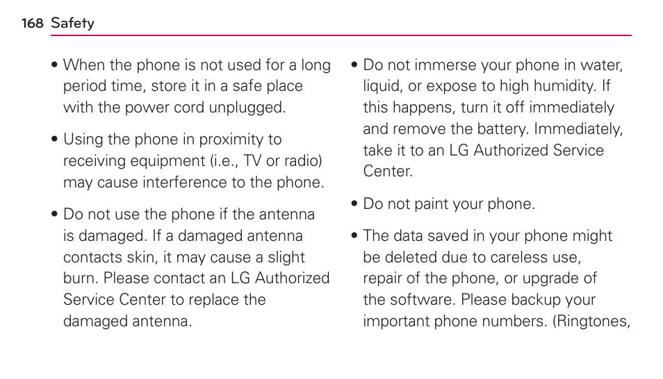 LG US730 User Manual | Page 168 / 200