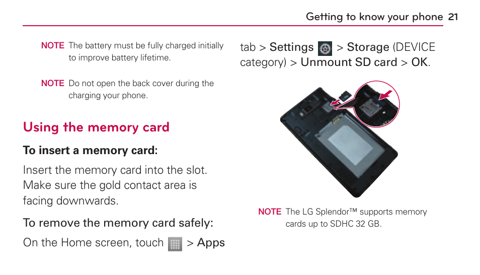 LG US730 User Manual | Page 21 / 200
