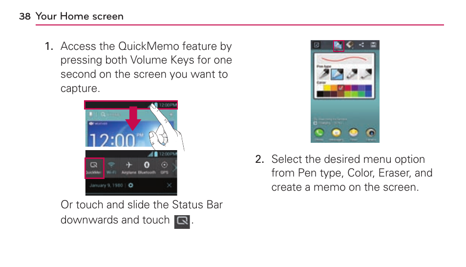 LG US730 User Manual | Page 38 / 200