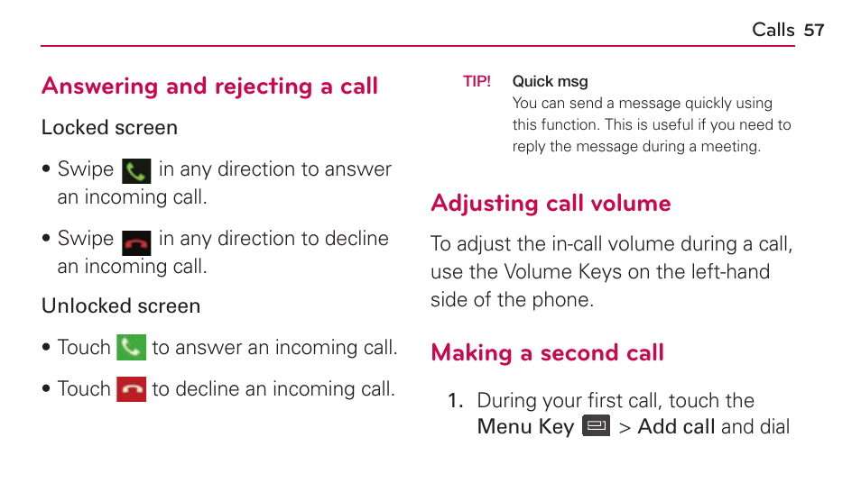 LG US730 User Manual | Page 57 / 200