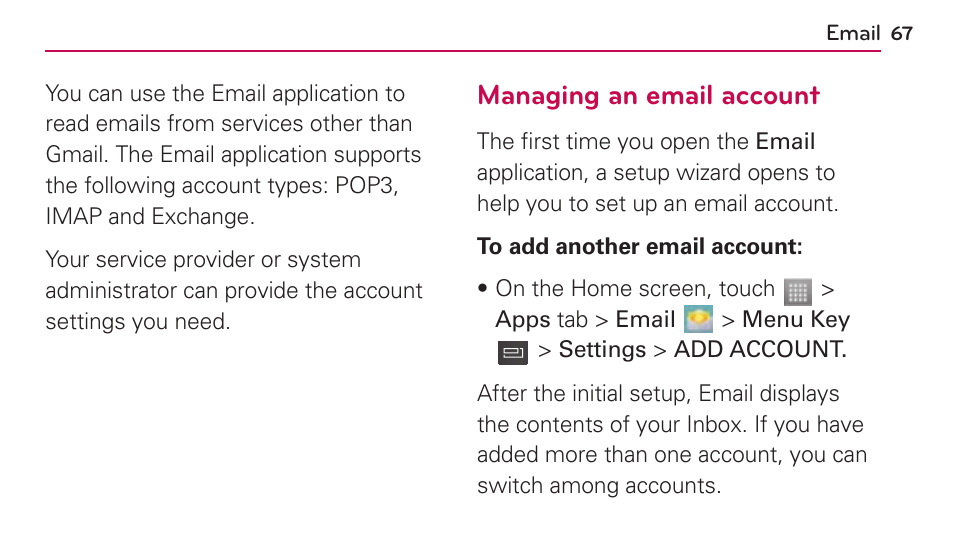 Email | LG US730 User Manual | Page 67 / 200