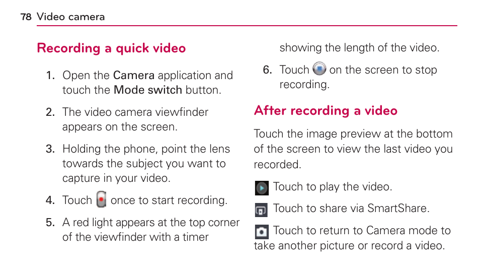 LG US730 User Manual | Page 78 / 200