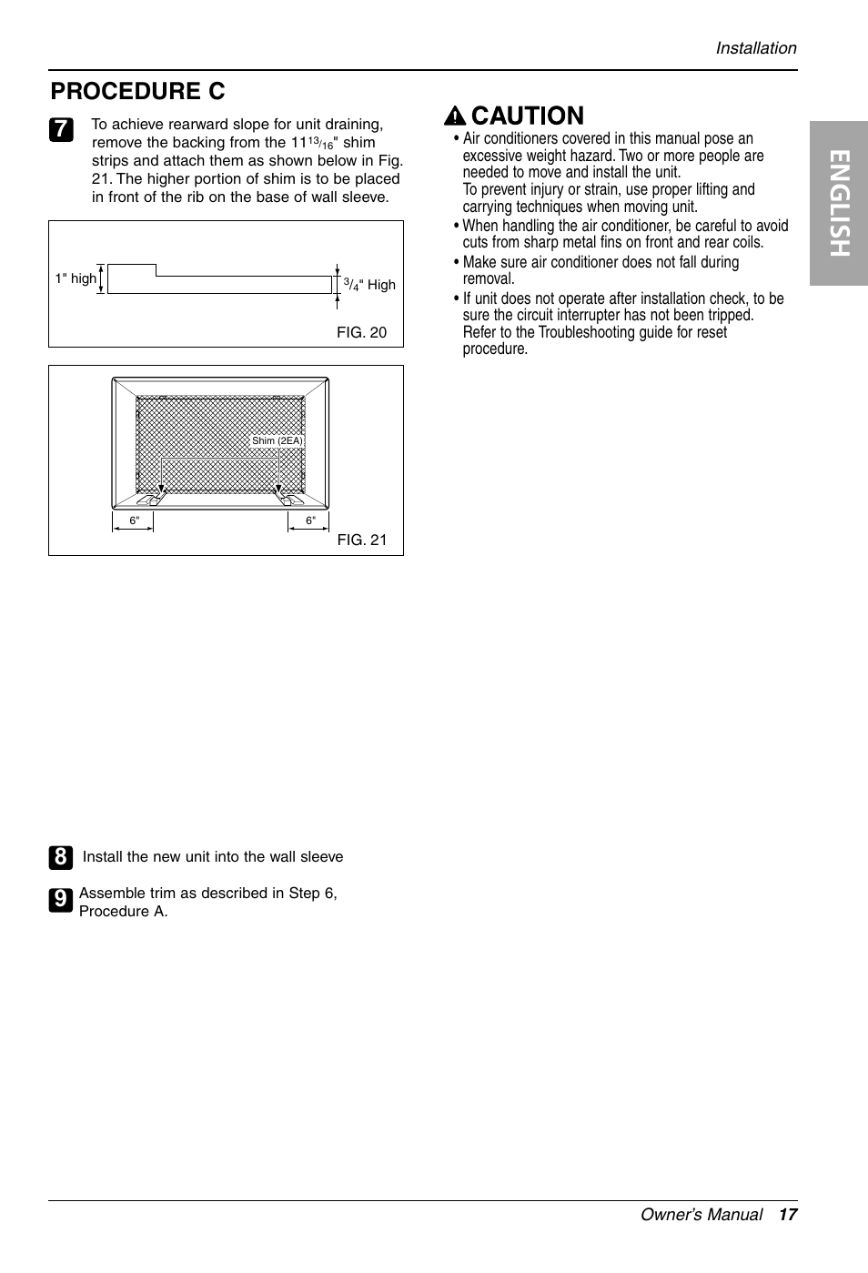 English, Procedure c | LG LT143CNR User Manual | Page 17 / 48
