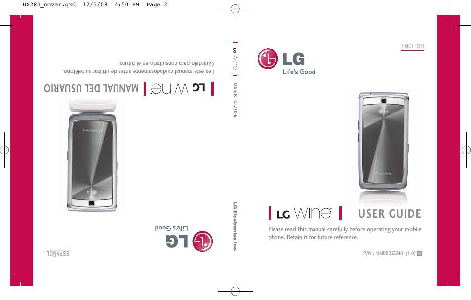 LG LGUX280 User Manual | 226 pages