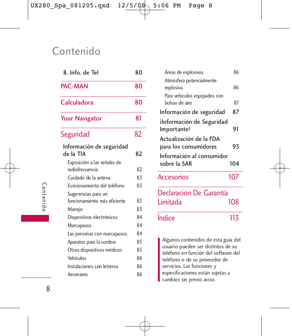 LG LGUX280 User Manual | Page 117 / 226