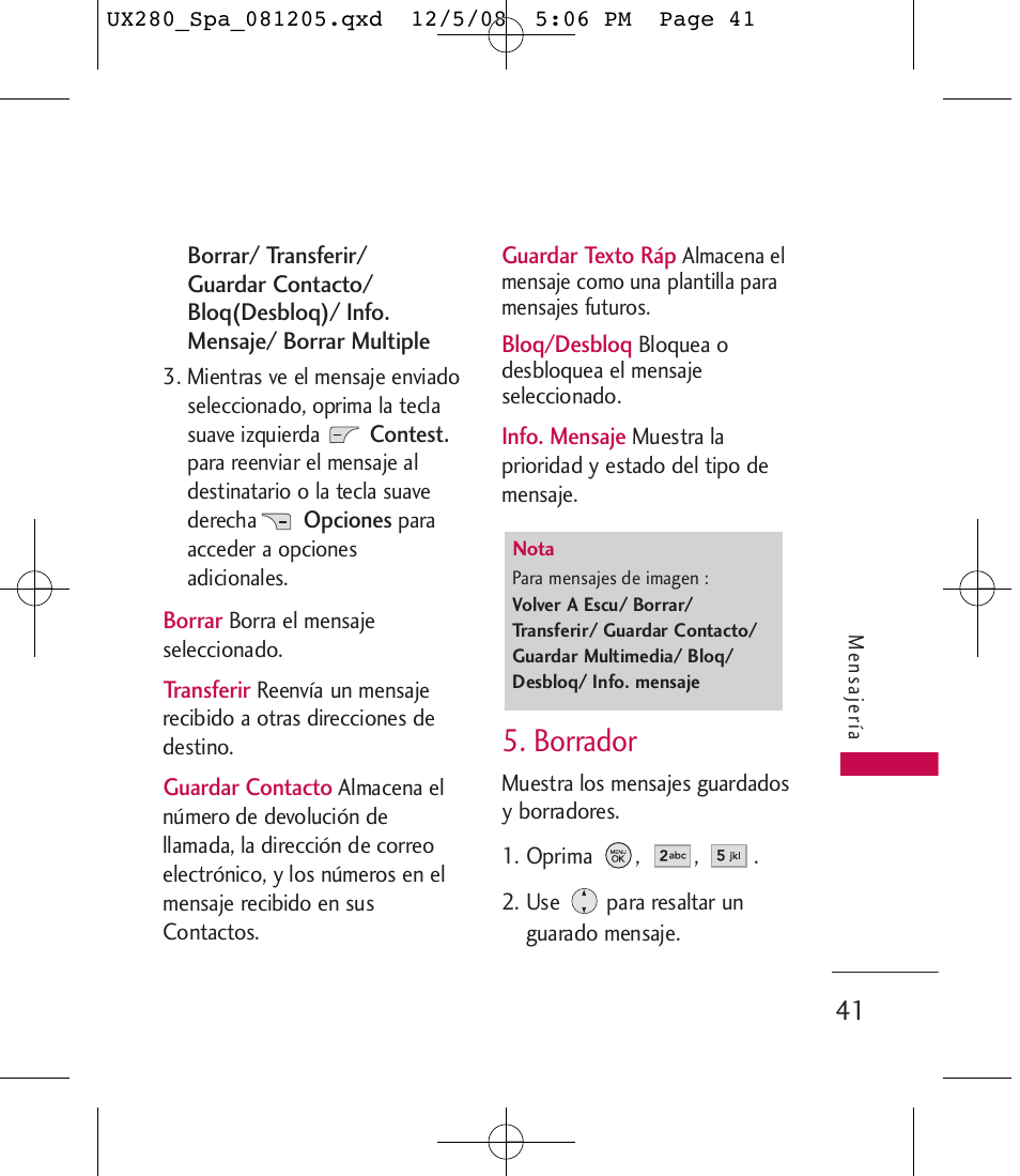 Borrador | LG LGUX280 User Manual | Page 150 / 226