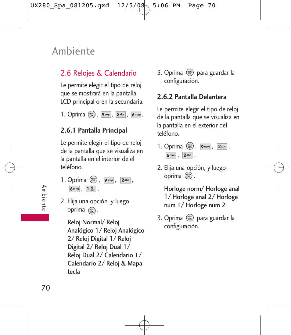 Ambiente | LG LGUX280 User Manual | Page 179 / 226