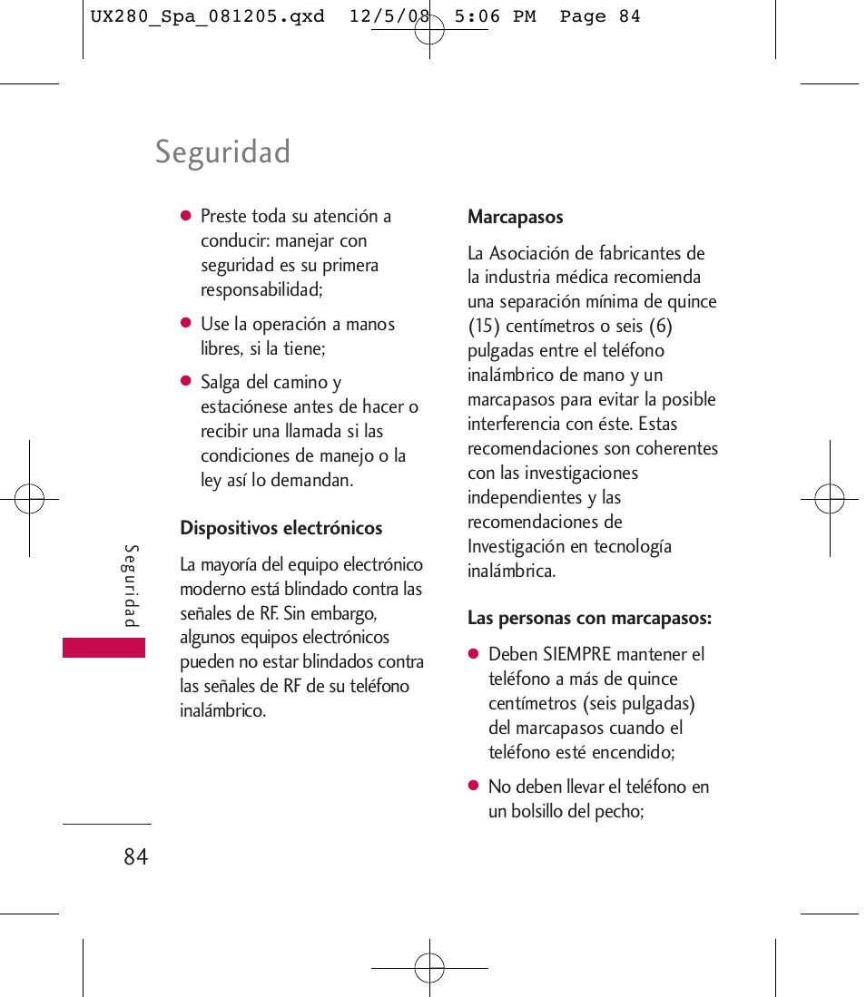 Seguridad | LG LGUX280 User Manual | Page 193 / 226