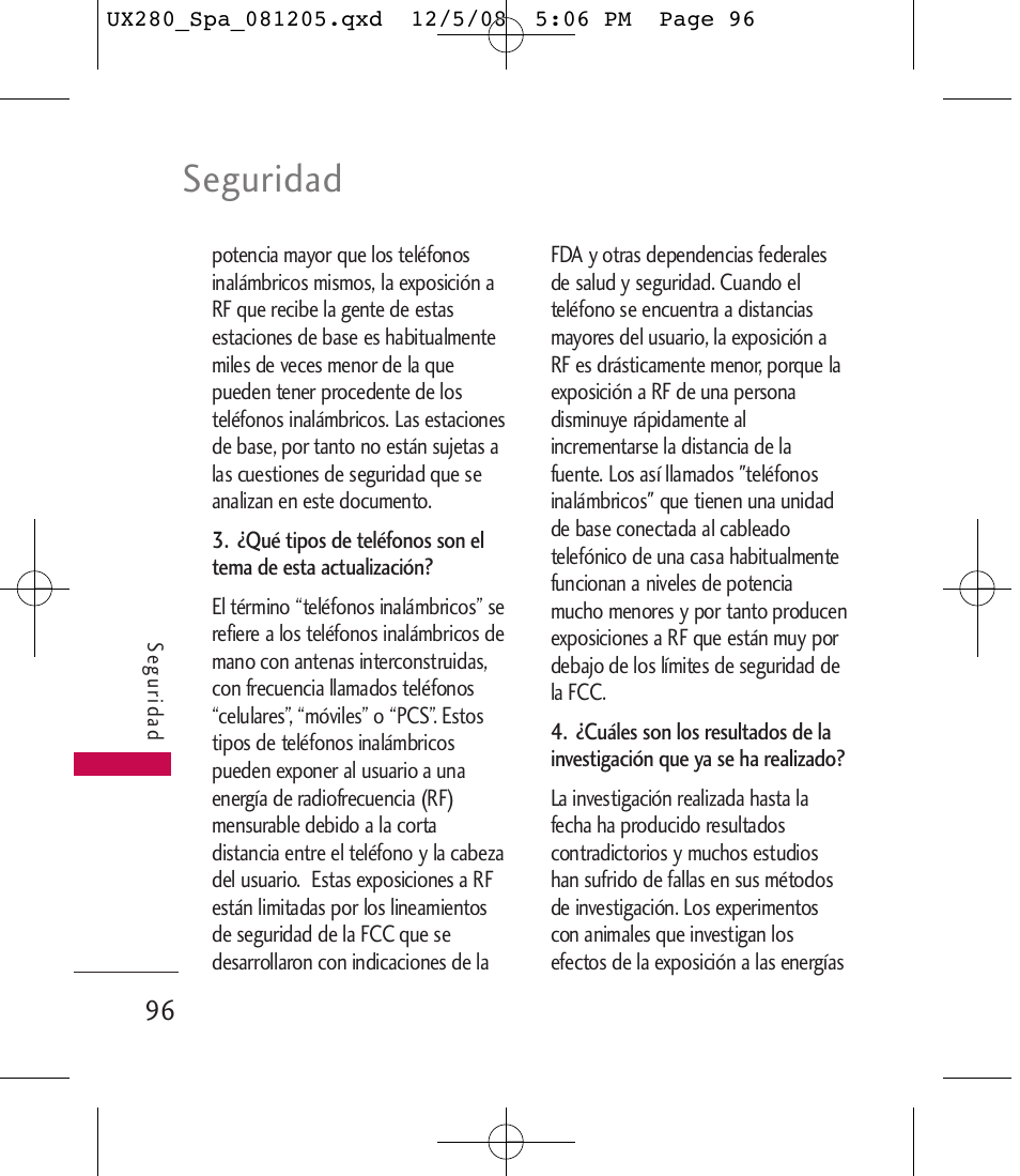 Seguridad | LG LGUX280 User Manual | Page 205 / 226