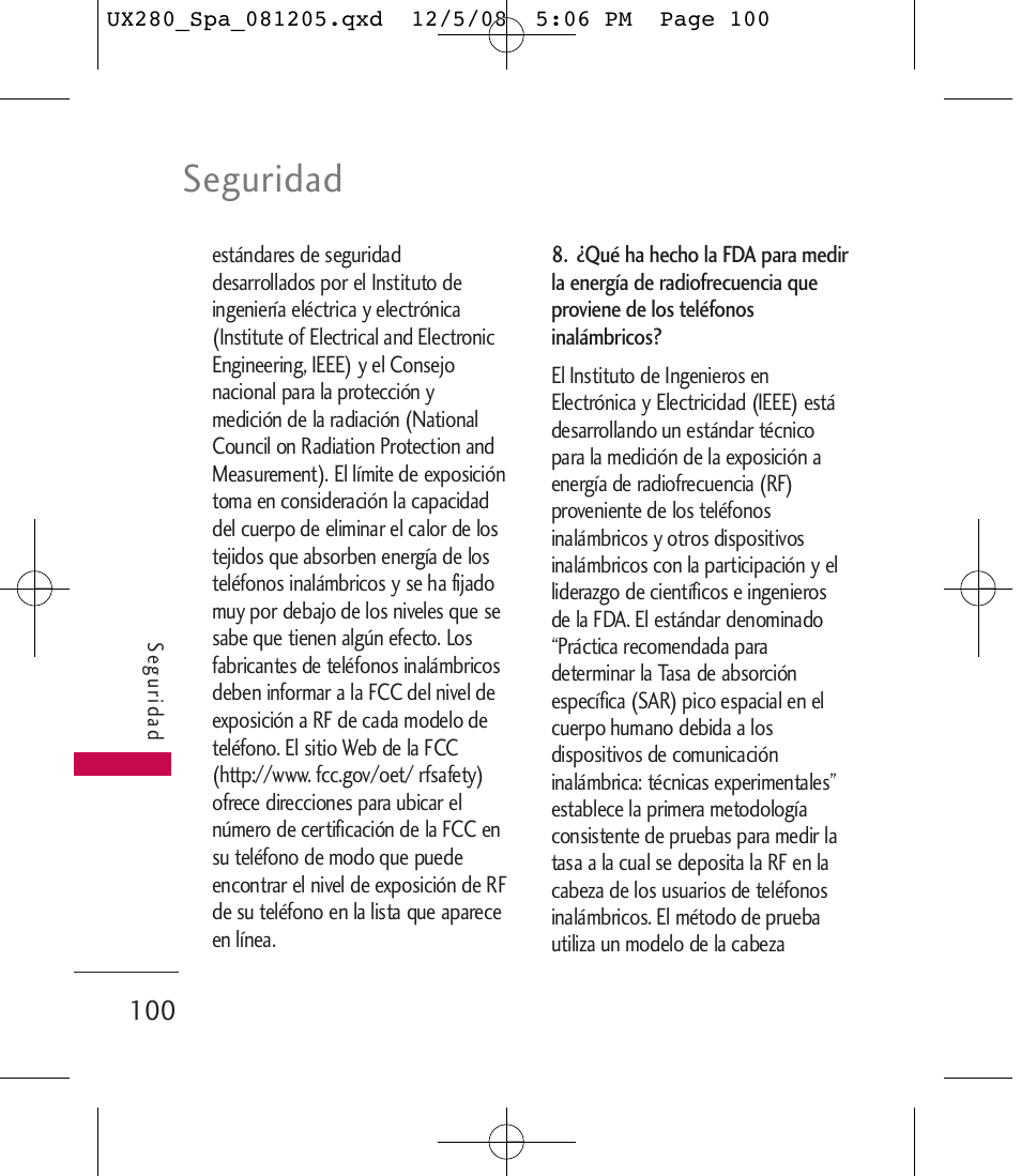 Seguridad | LG LGUX280 User Manual | Page 209 / 226