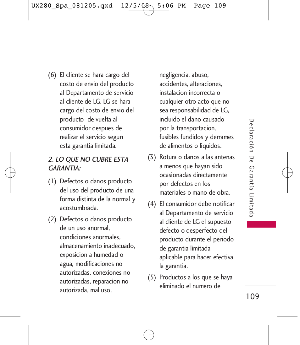 LG LGUX280 User Manual | Page 218 / 226