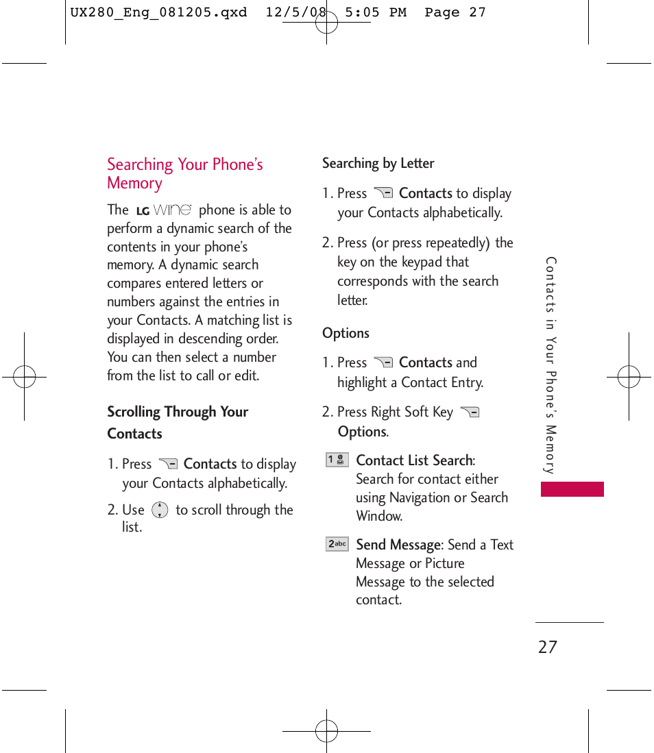 LG LGUX280 User Manual | Page 29 / 226