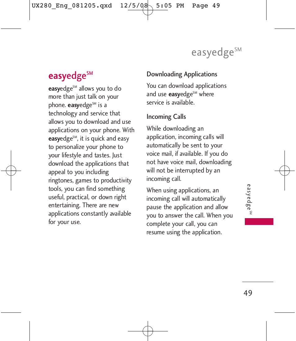 Easyedge, Easy edge | LG LGUX280 User Manual | Page 51 / 226