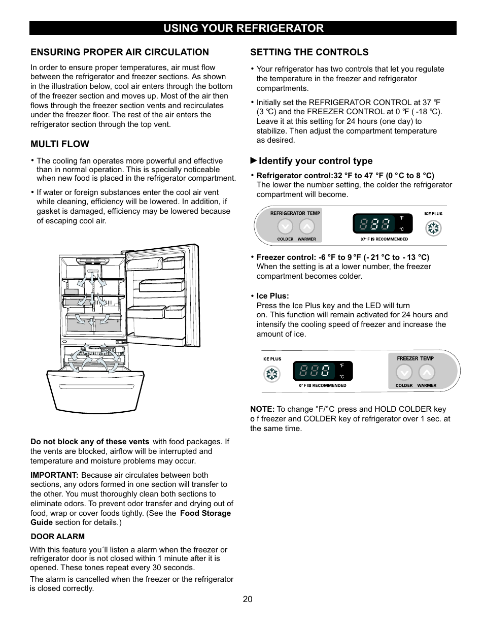 Using your refrigerator | LG LBC22520SW User Manual | Page 17 / 35