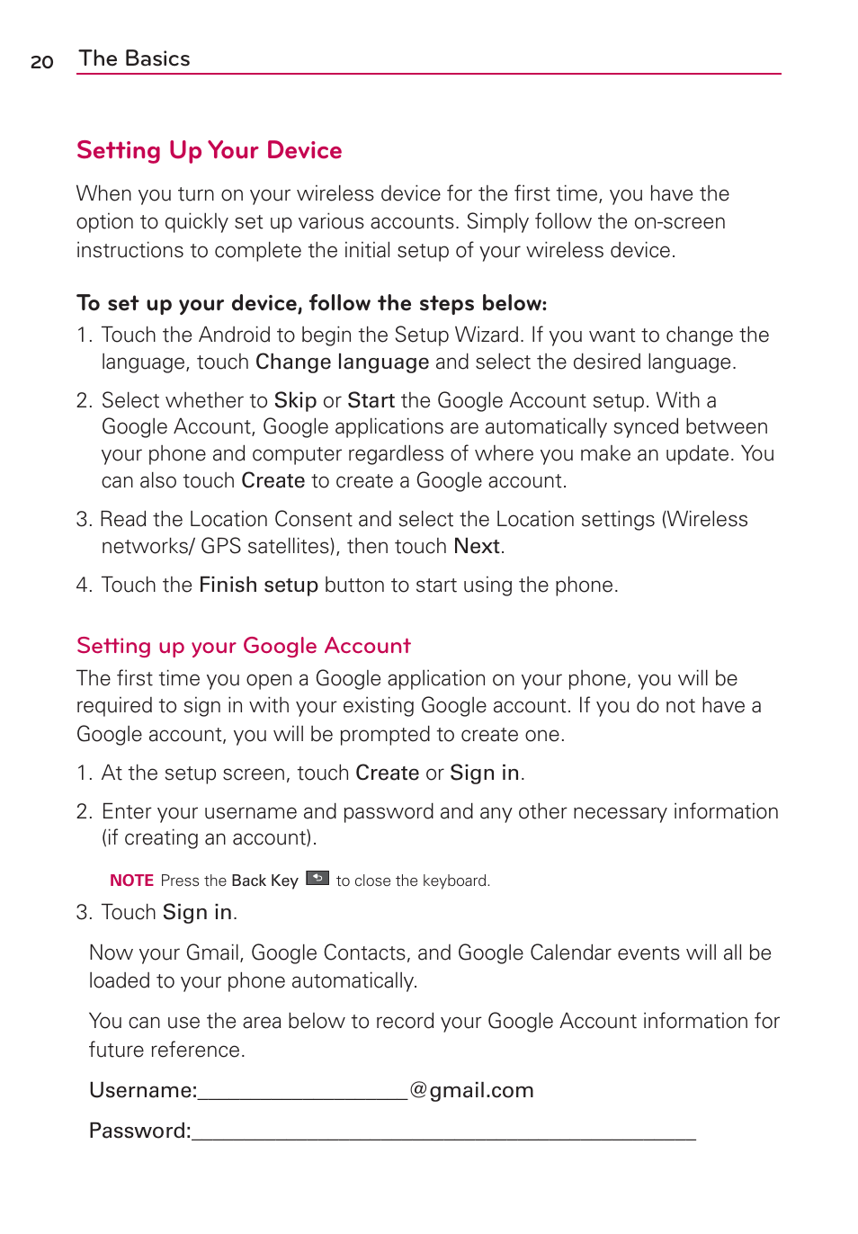 Setting up your device | LG AS680 User Manual | Page 22 / 372