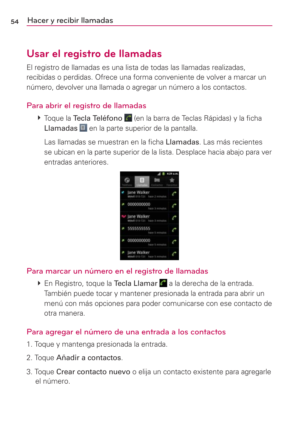 Usar el registro de llamadas | LG AS680 User Manual | Page 235 / 372