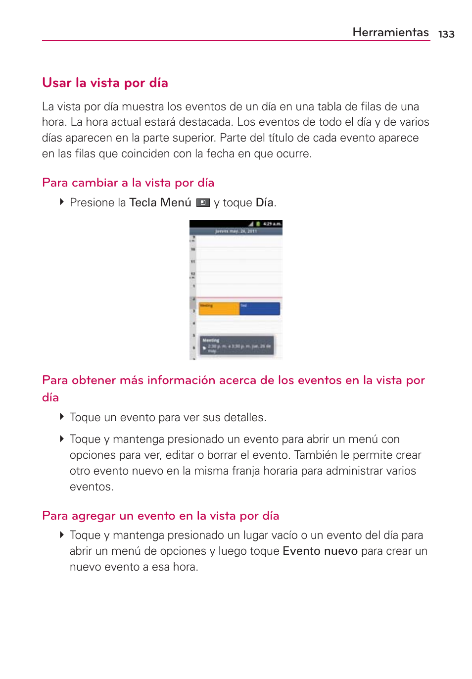 Usar la vista por día | LG AS680 User Manual | Page 314 / 372