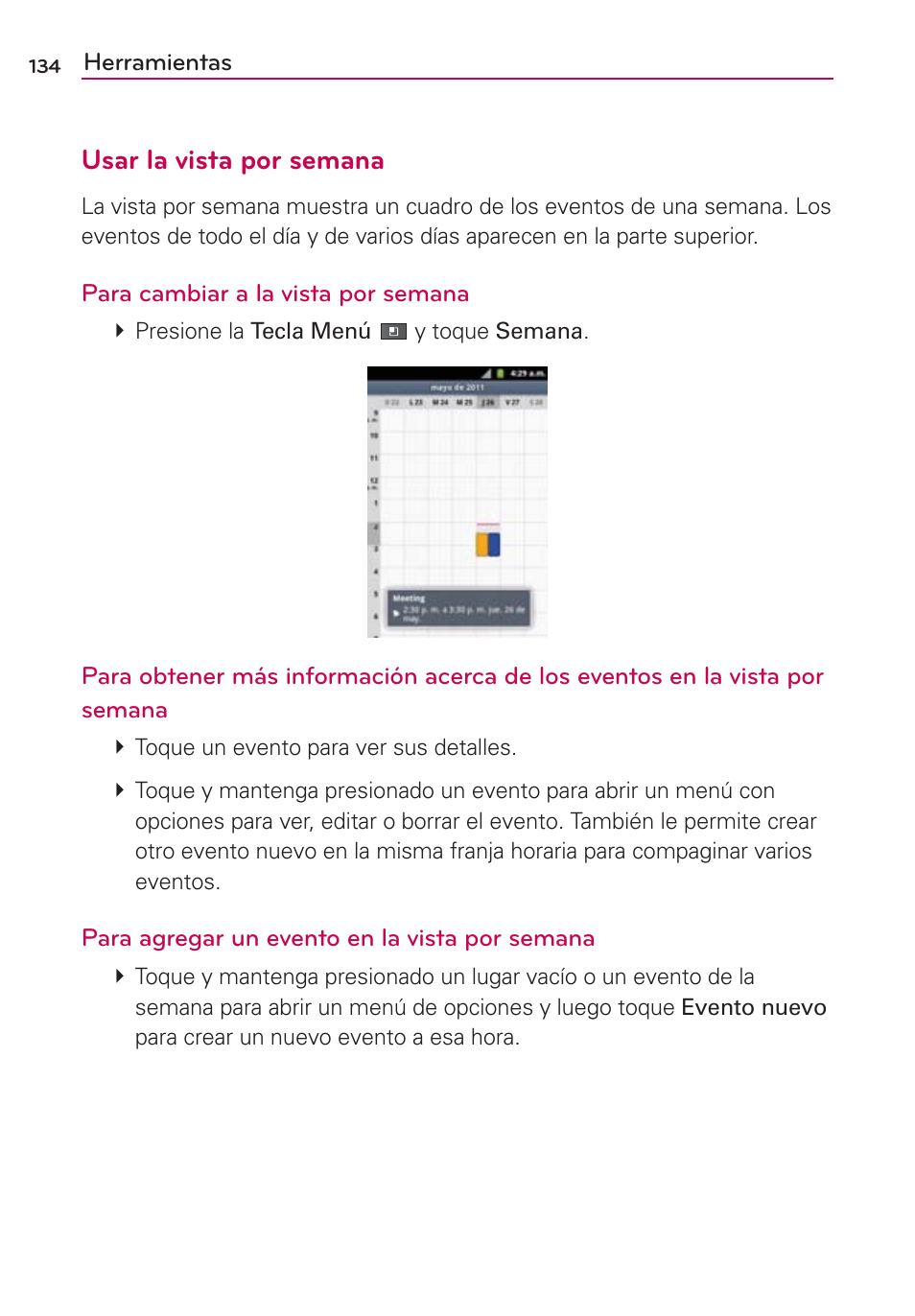 Usar la vista por semana | LG AS680 User Manual | Page 315 / 372