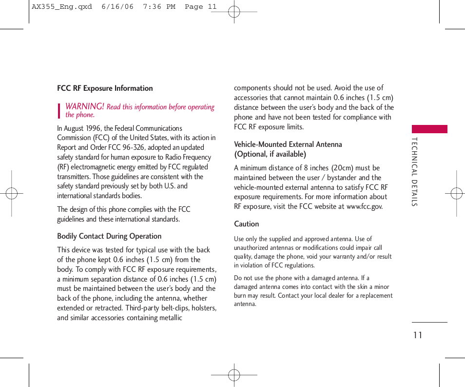 LG LGAX355 User Manual | Page 13 / 110