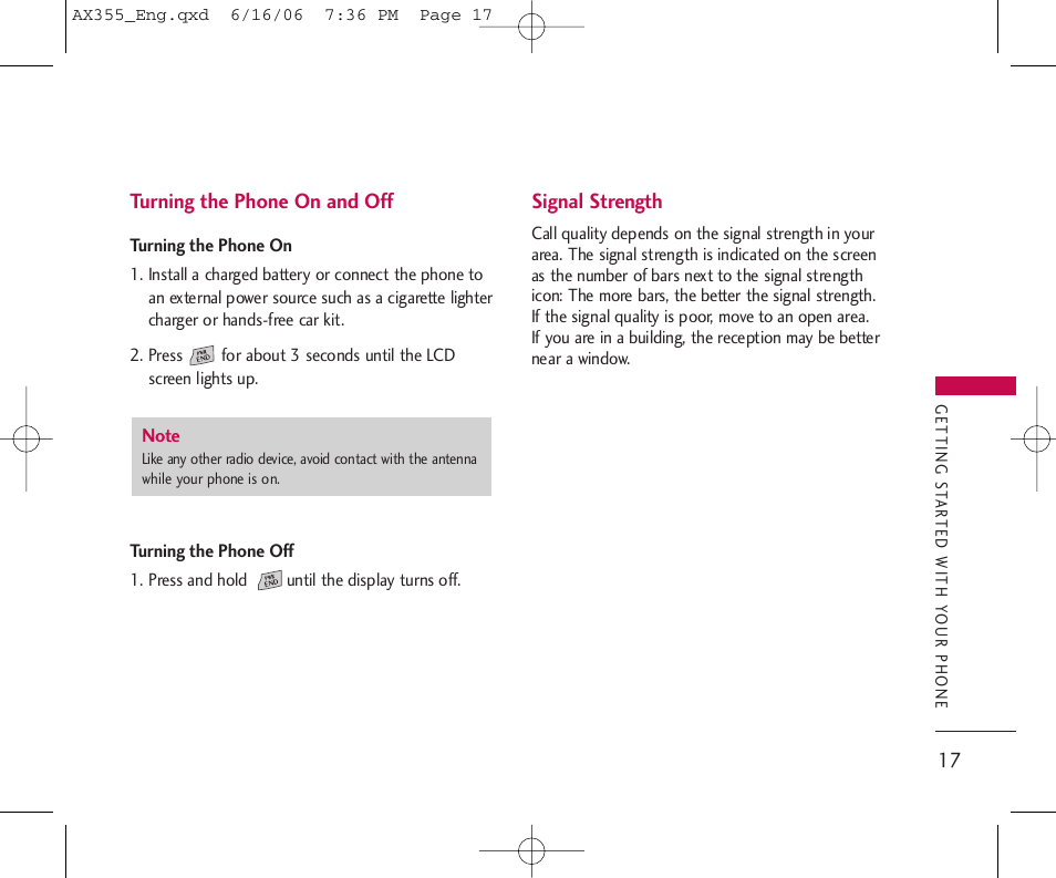 LG LGAX355 User Manual | Page 19 / 110