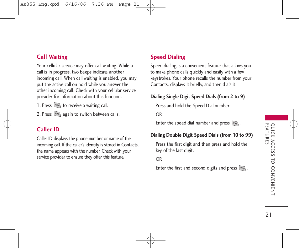 LG LGAX355 User Manual | Page 23 / 110
