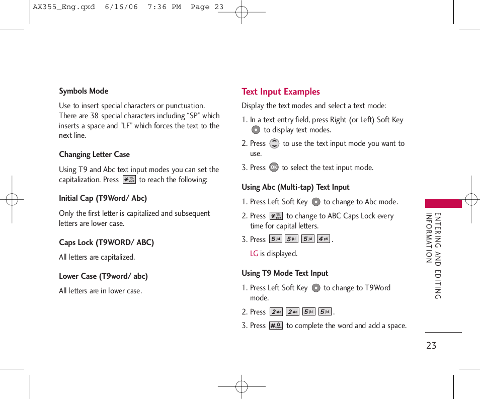 LG LGAX355 User Manual | Page 25 / 110