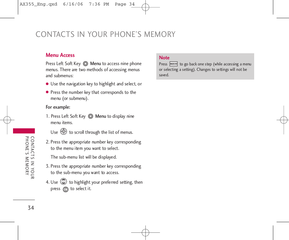 LG LGAX355 User Manual | Page 36 / 110