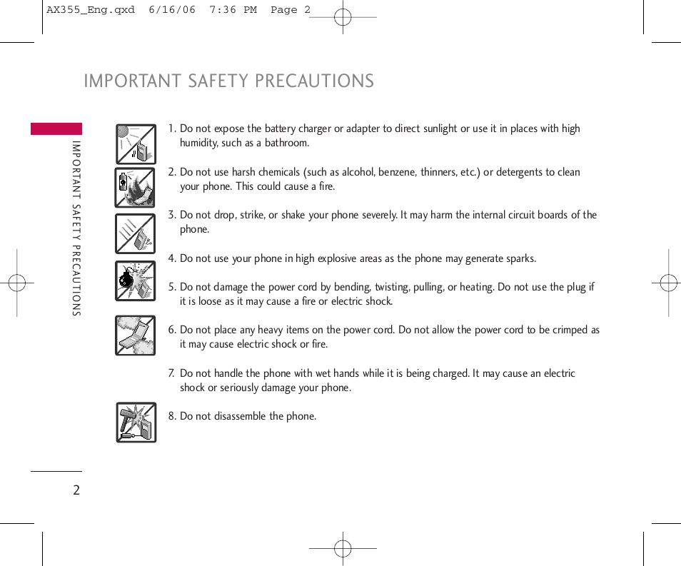 Important safety precautions | LG LGAX355 User Manual | Page 4 / 110
