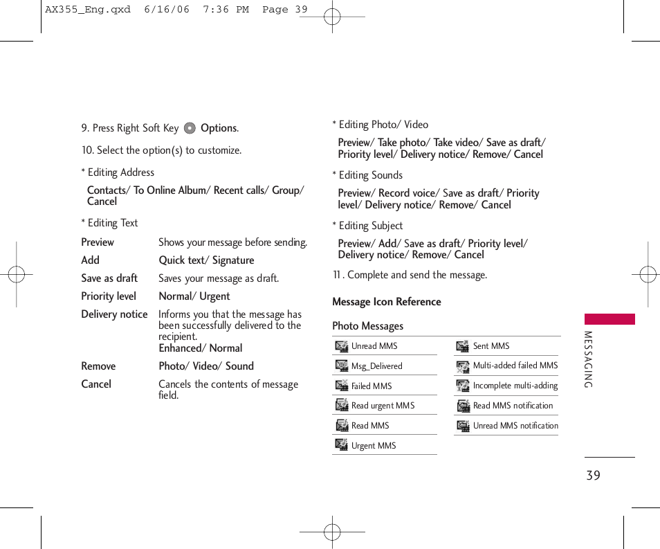 LG LGAX355 User Manual | Page 41 / 110