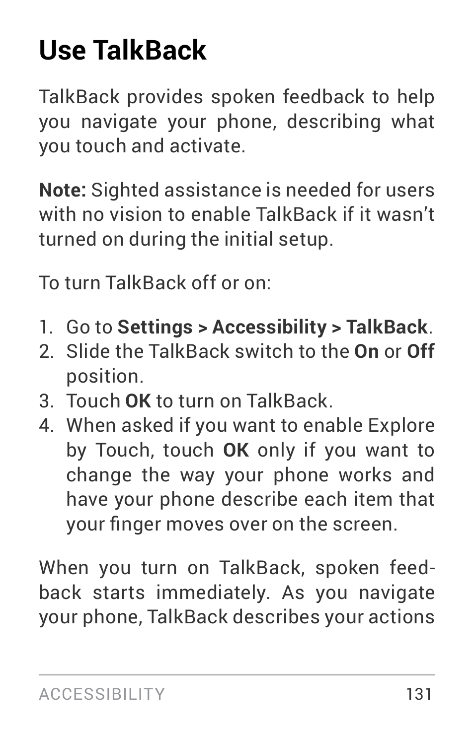 Use talkback | LG LGE960W User Manual | Page 140 / 235