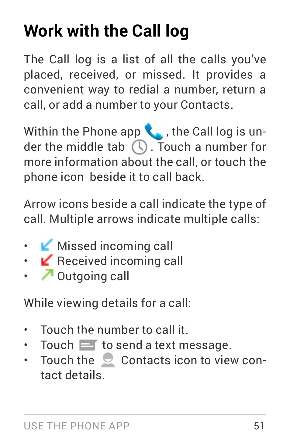Work with the call log | LG LGE960W User Manual | Page 60 / 235
