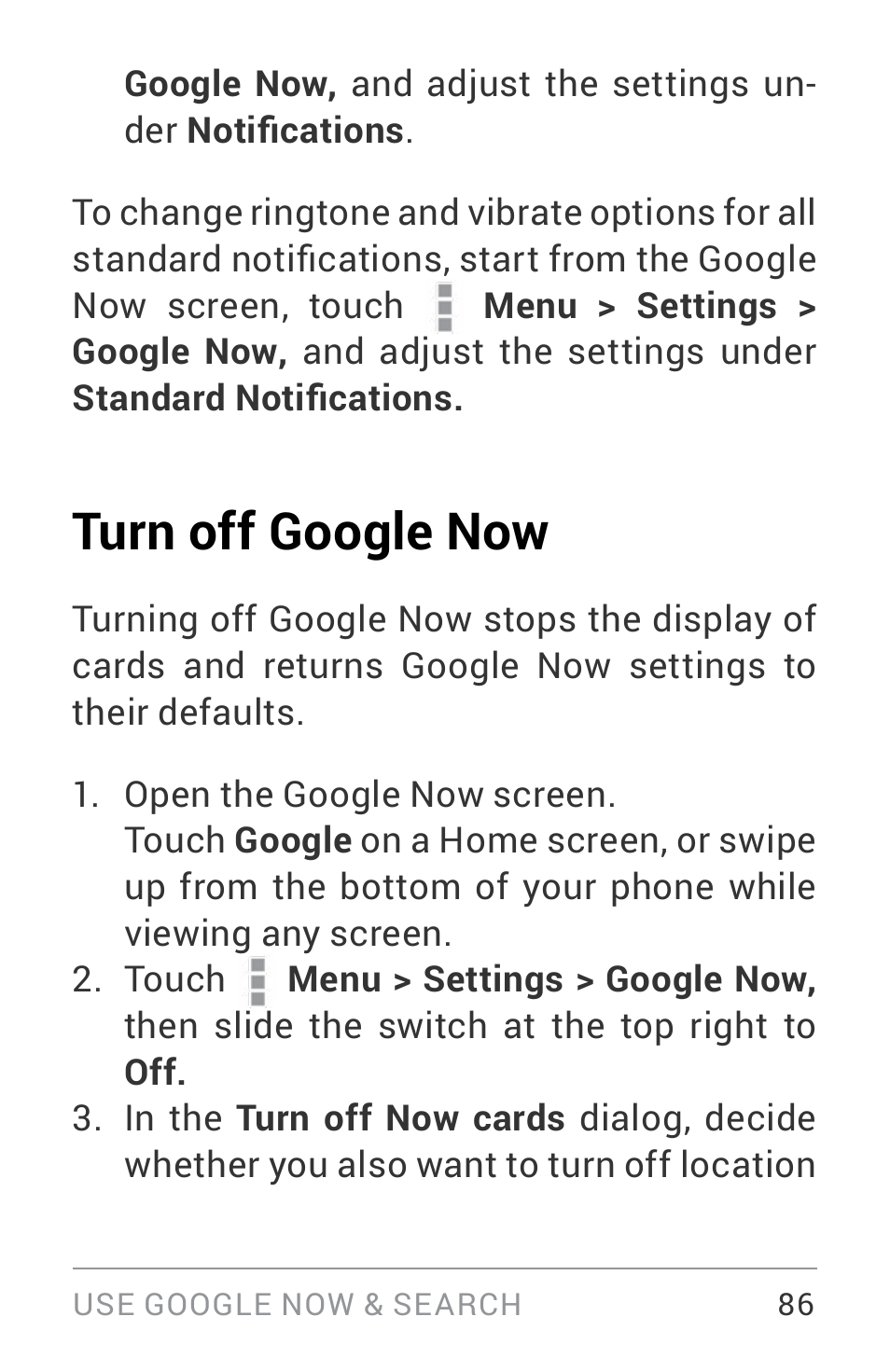 Turn off google now | LG LGE960W User Manual | Page 95 / 235