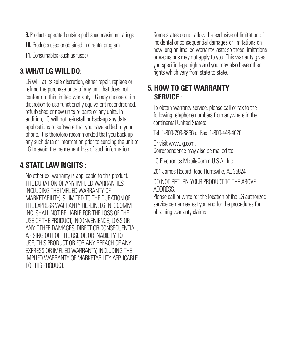 LG LGE970 User Manual | Page 3 / 117