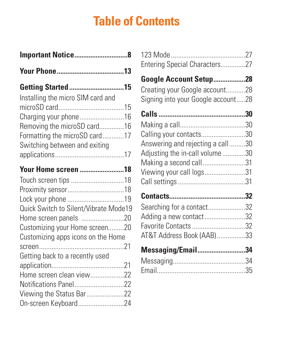 LG LGE970 User Manual | Page 4 / 117