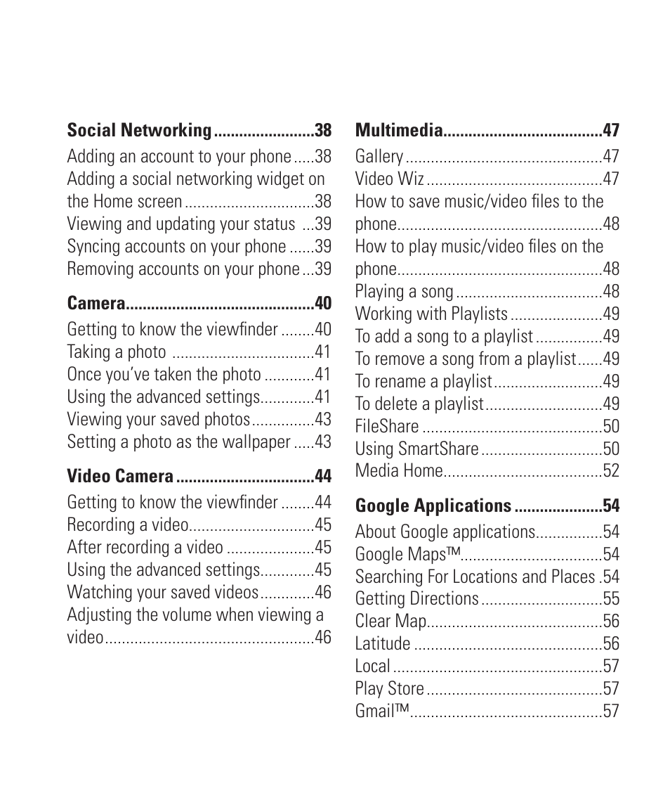 LG LGE970 User Manual | Page 5 / 117