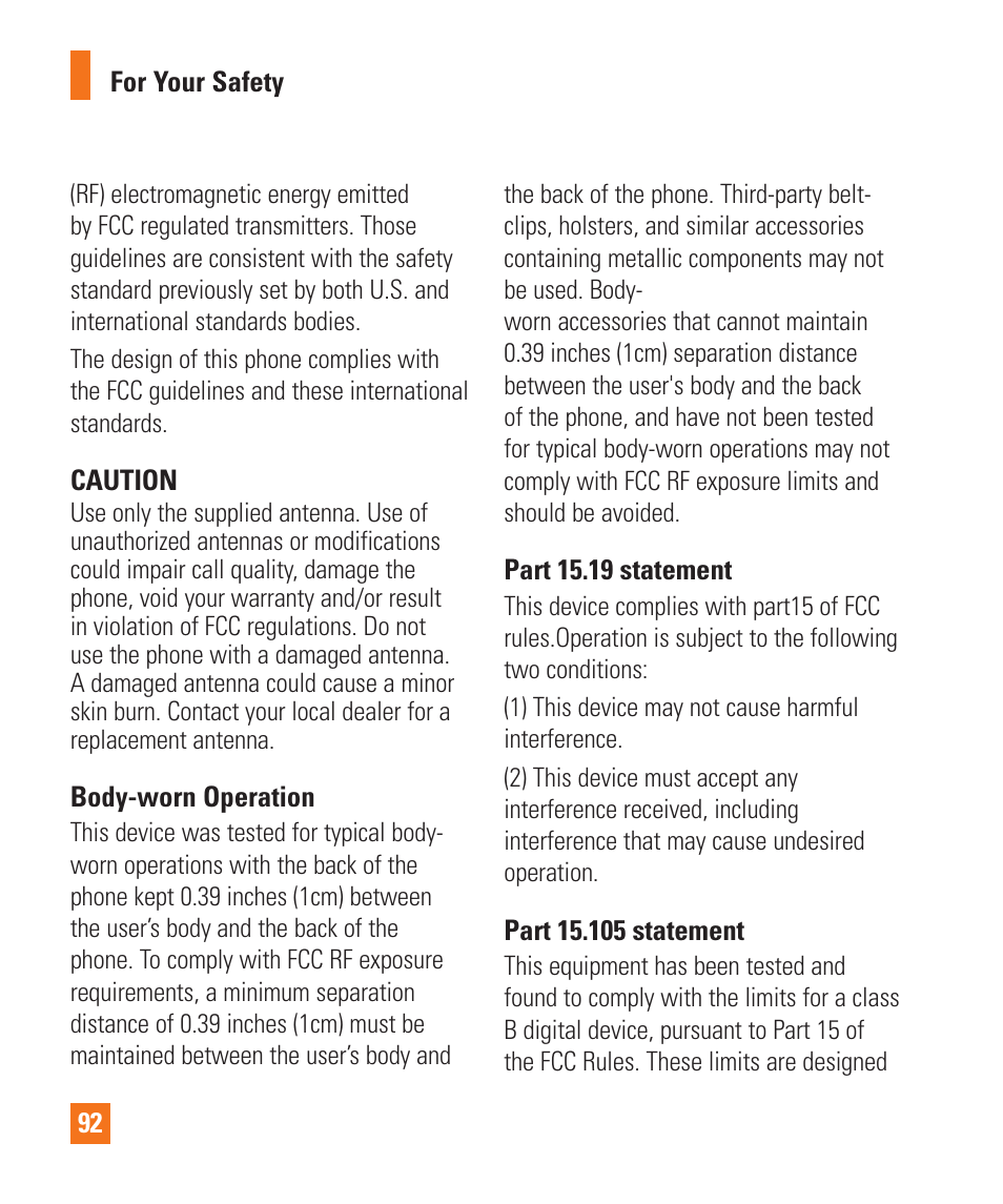 LG LGE970 User Manual | Page 92 / 117