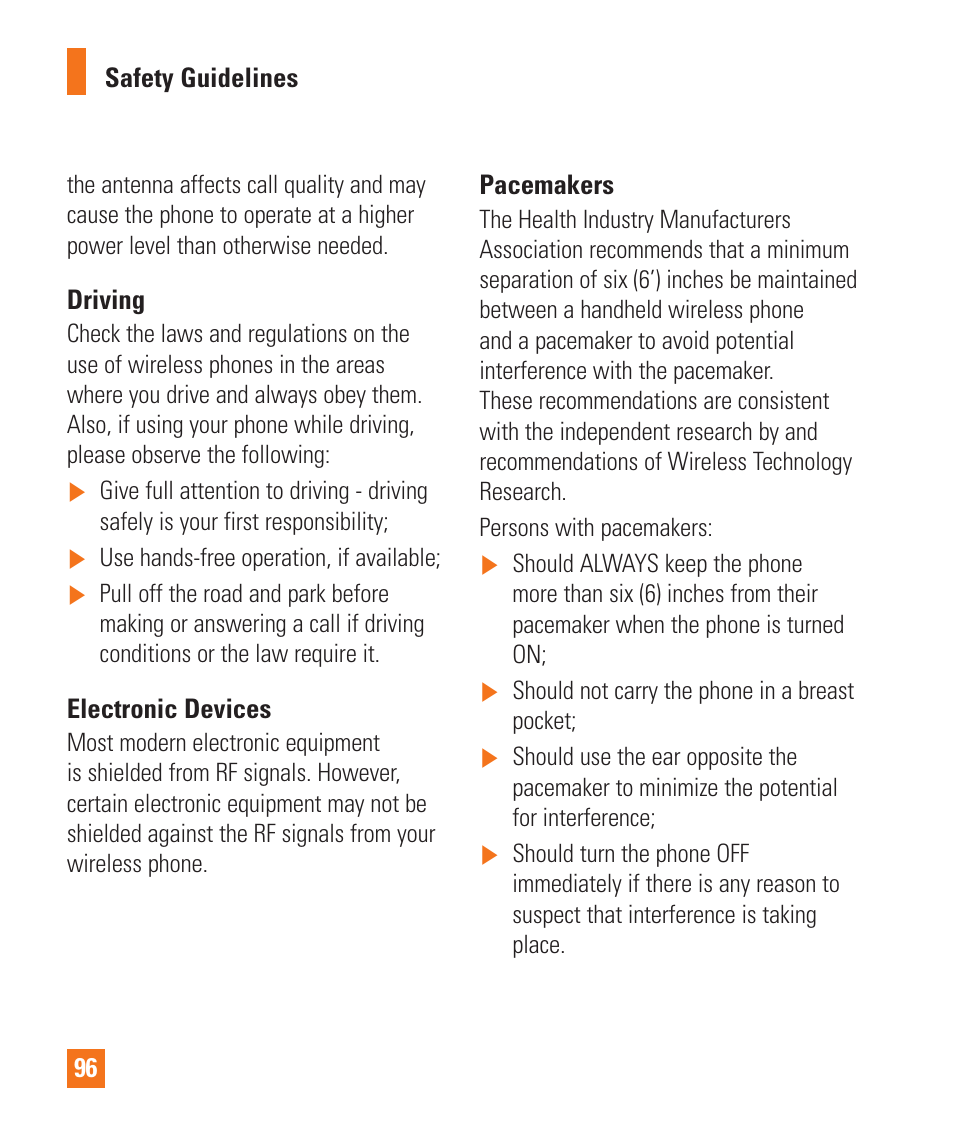 LG LGE970 User Manual | Page 96 / 117