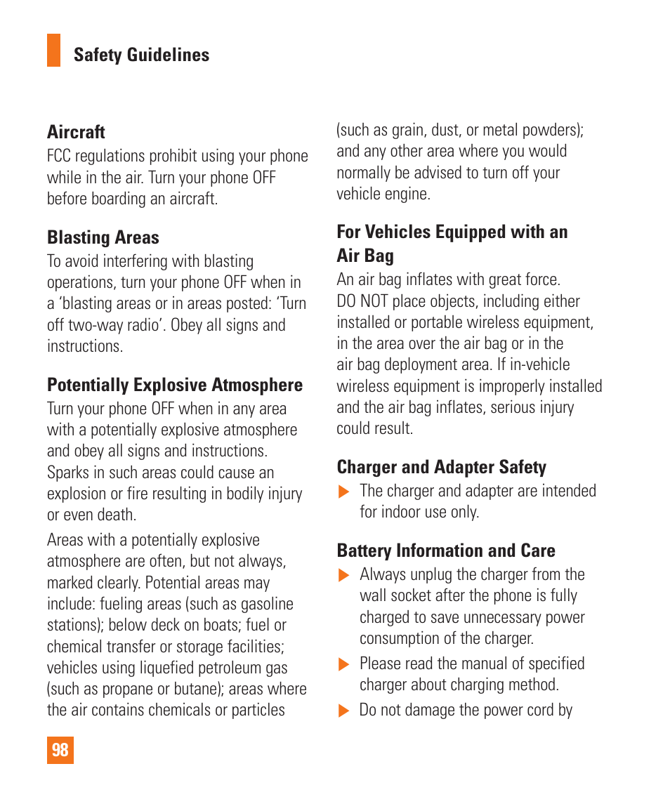 LG LGE970 User Manual | Page 98 / 117