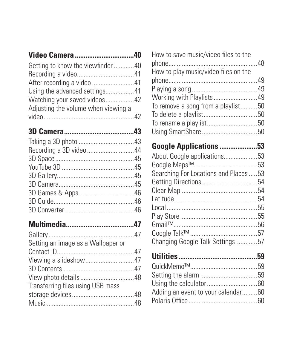 LG P925 User Manual | Page 7 / 119