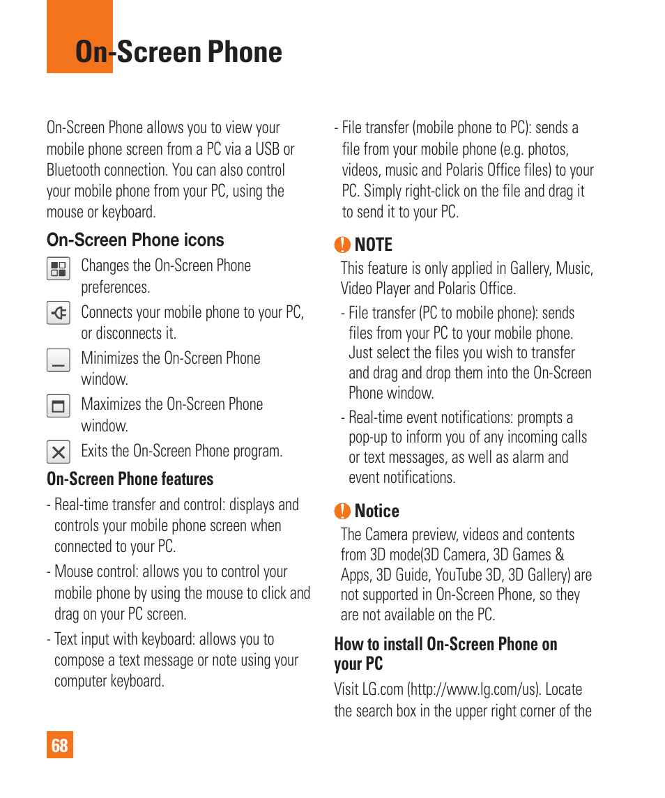 On-screen phone | LG P925 User Manual | Page 72 / 119