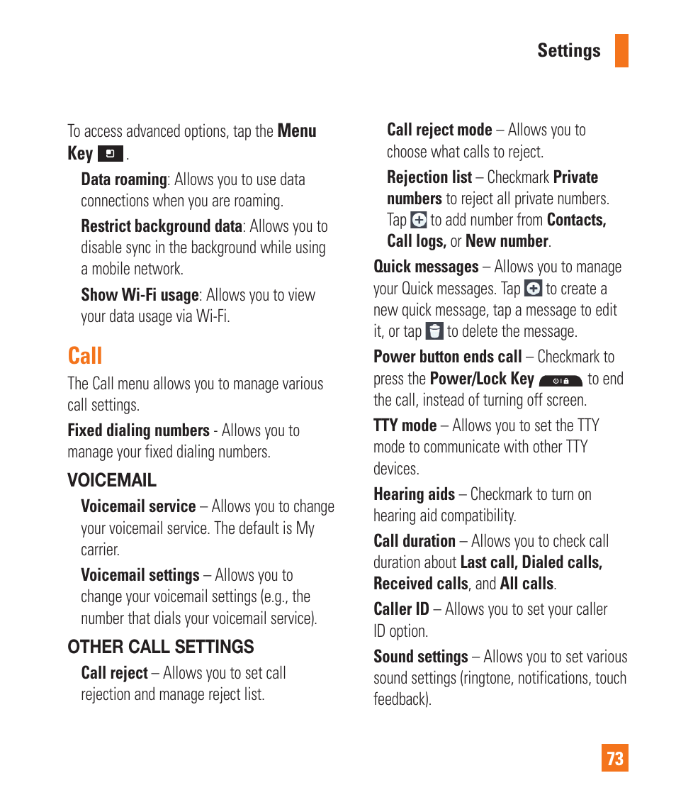 Call | LG P925 User Manual | Page 77 / 119