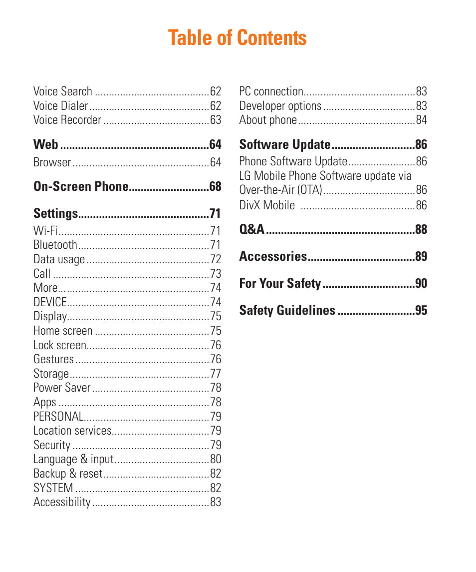 LG P925 User Manual | Page 8 / 119