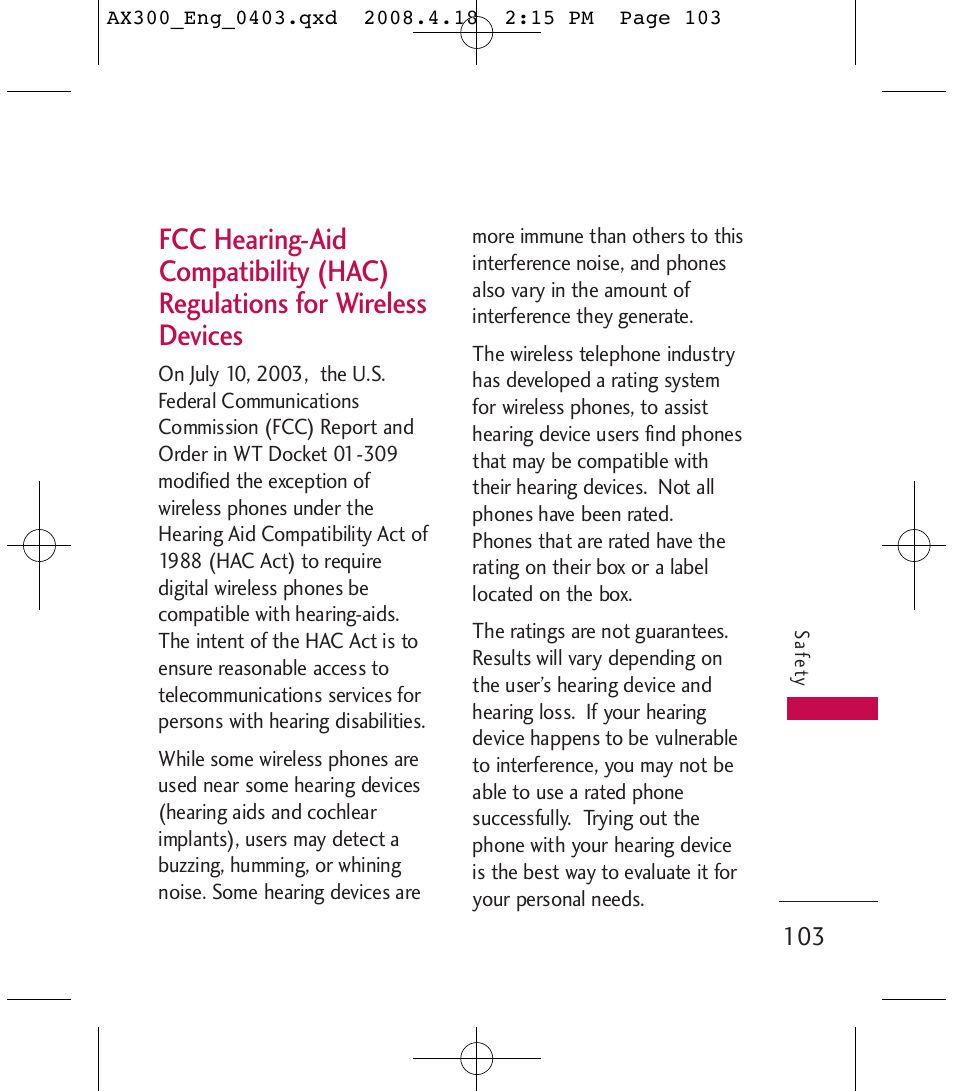 LG LGAX300 User Manual | Page 105 / 115