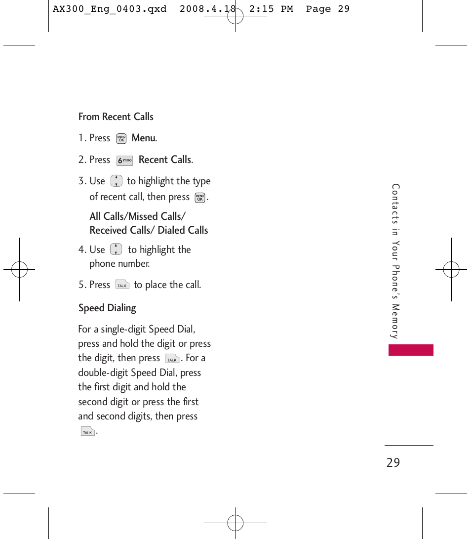 LG LGAX300 User Manual | Page 31 / 115