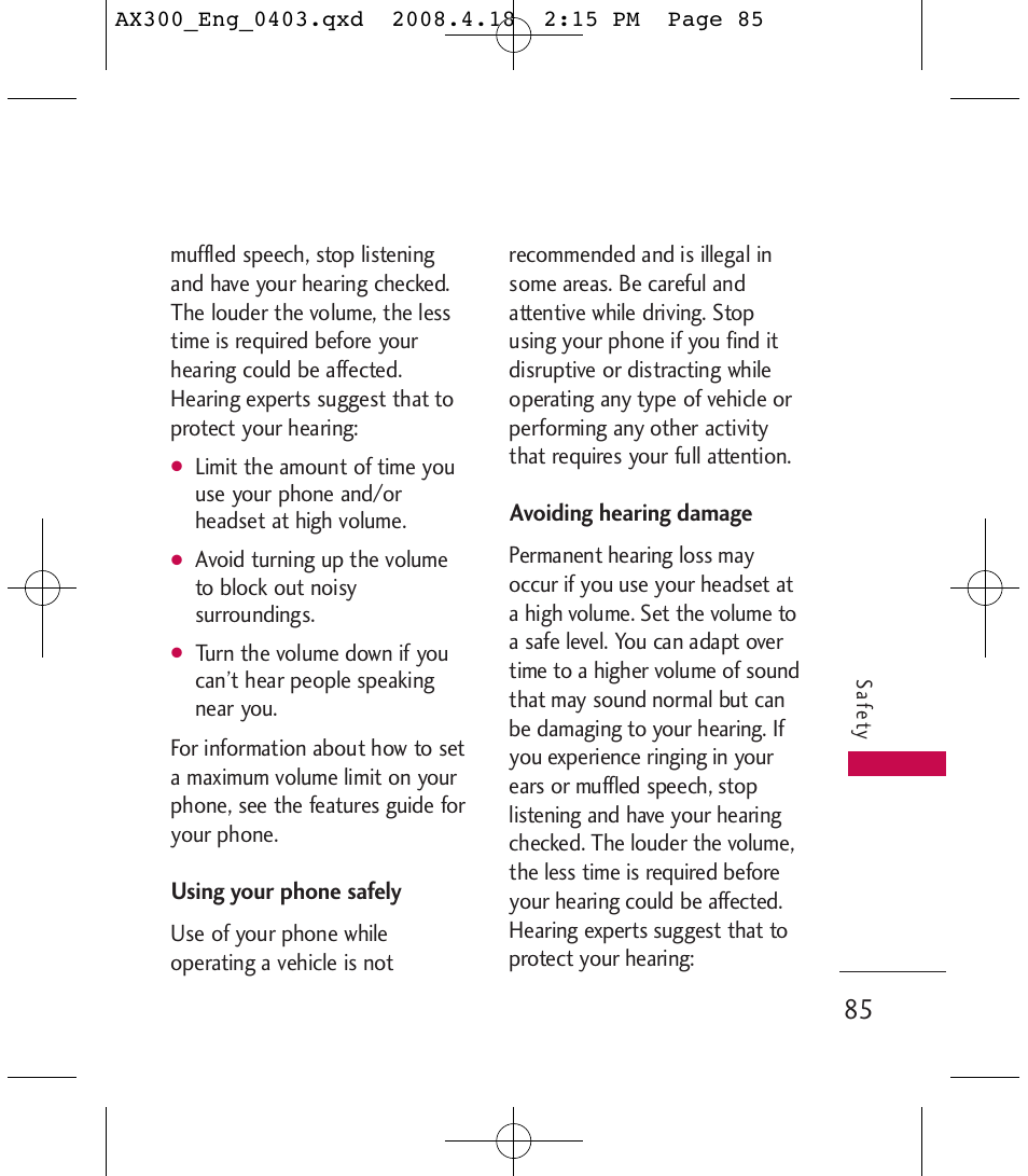 LG LGAX300 User Manual | Page 87 / 115