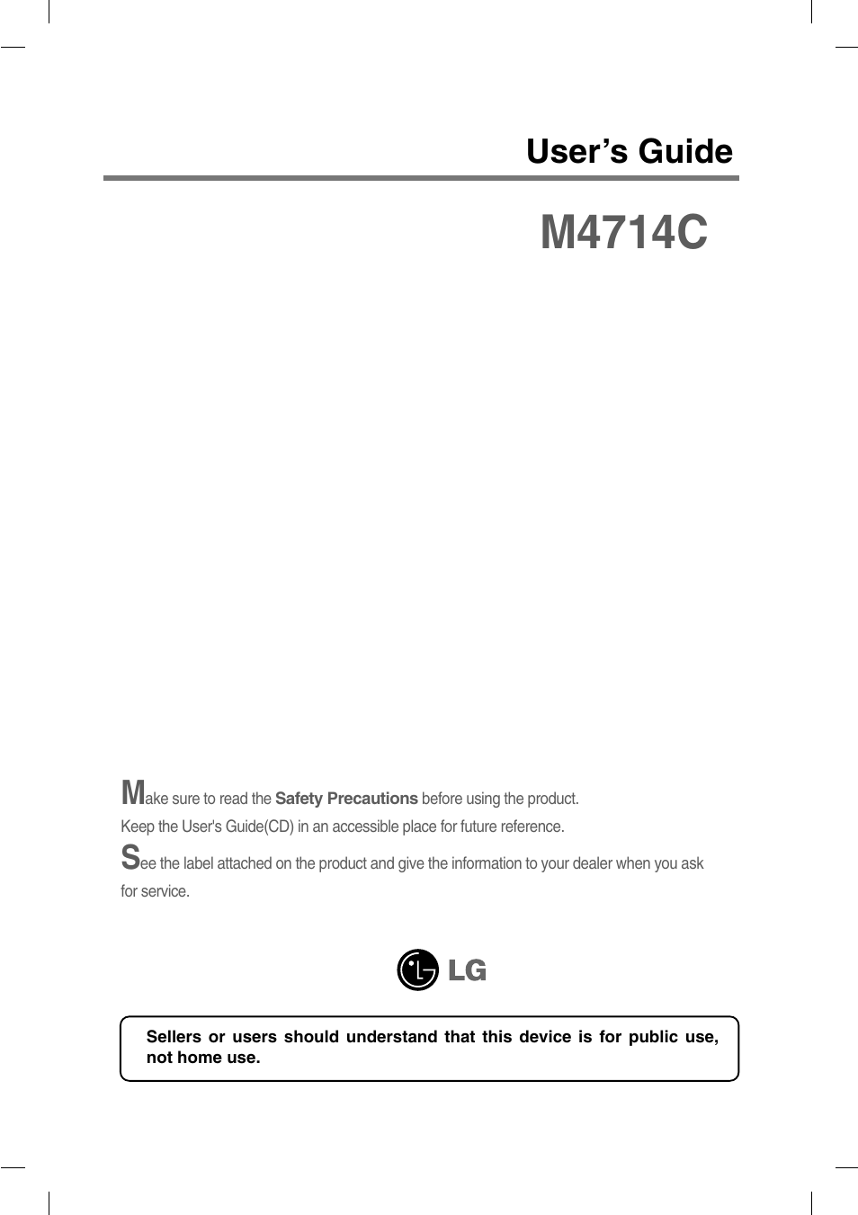 LG M4714C-BAG User Manual | 66 pages