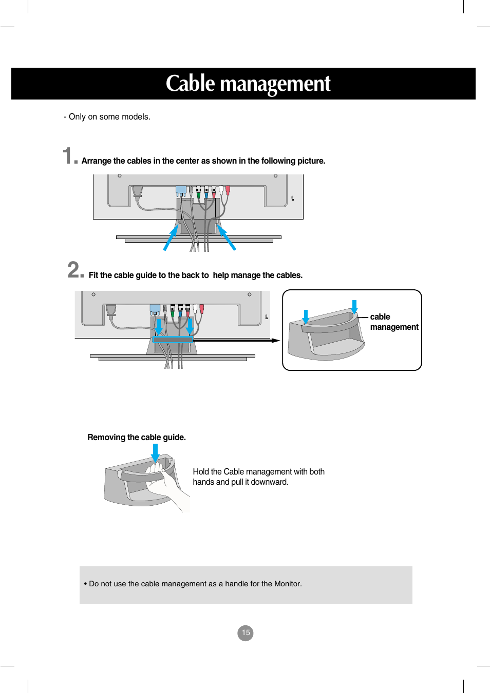 Cable management | LG M4714C-BAG User Manual | Page 16 / 66
