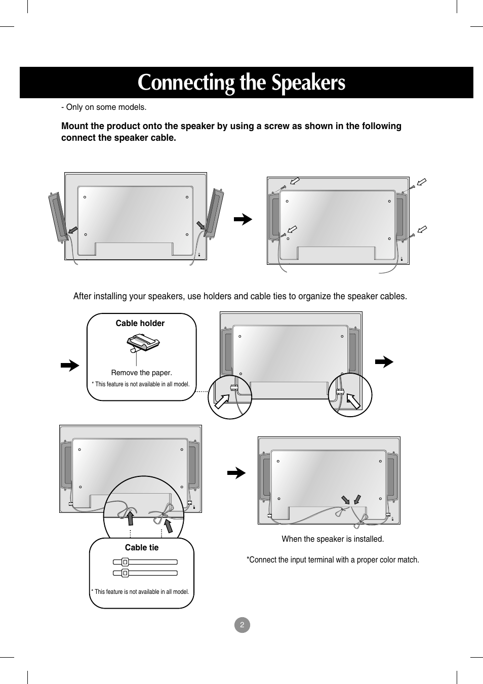 Connecting the speakers | LG M4714C-BAG User Manual | Page 3 / 66