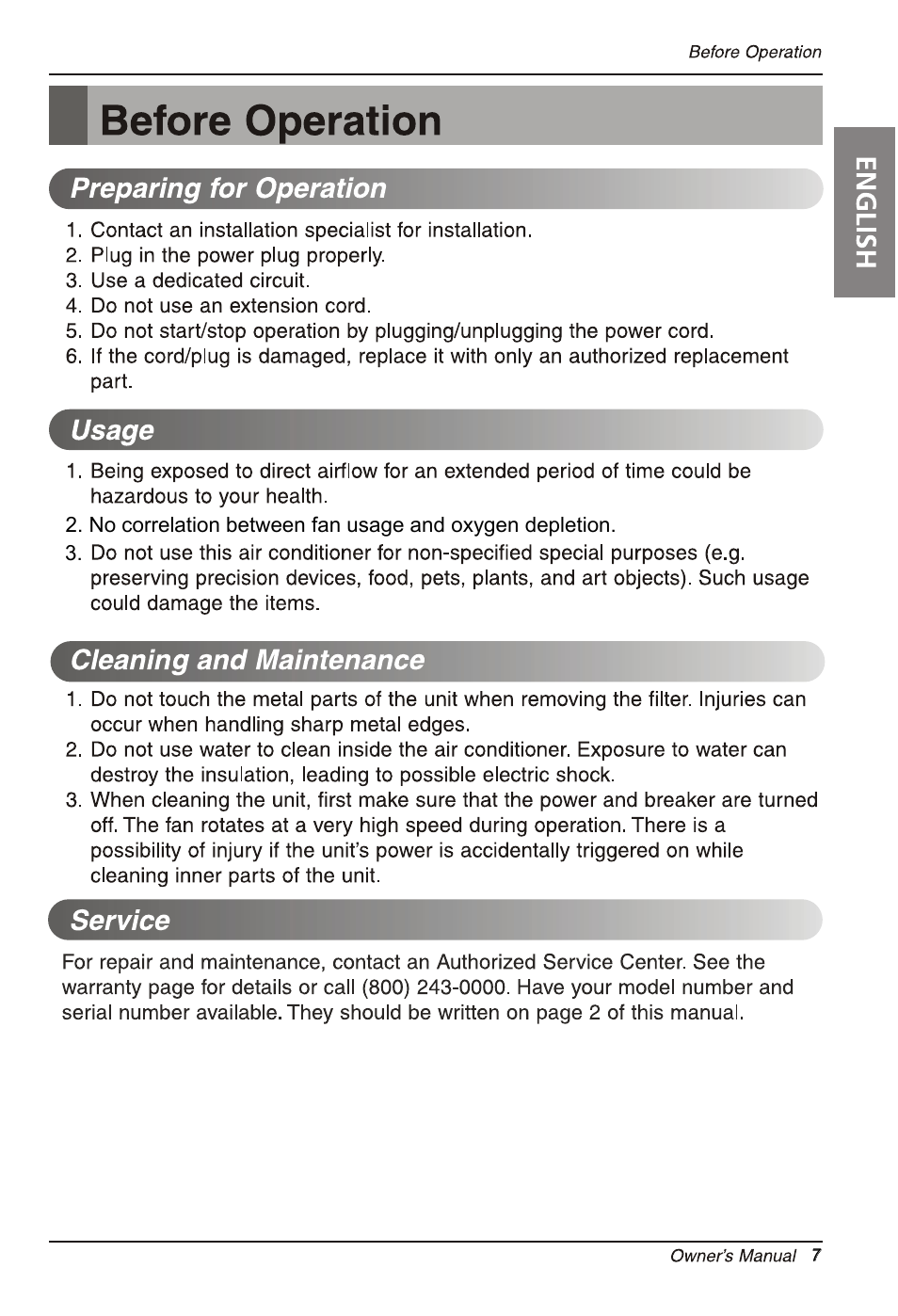 LG LT1234CNR User Manual | Page 7 / 48