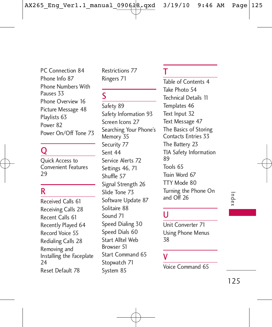 LG LGAX265 User Manual | Page 127 / 269